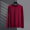 Long sleeved round neck wine red
