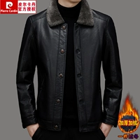 Pierre cardin, утепленная зимняя куртка, из натуральной кожи