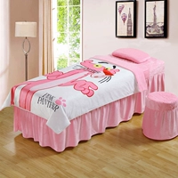 in Pink Panther pha lê gia đình của bốn bộ dày phong cách châu Âu nhung bedspread vẻ đẹp thẩm mỹ viện Massage toàn thân tùy chỉnh - Trang bị tấm mua khăn trải giường spa