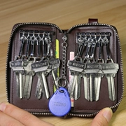 Da hộ gia đình dung lượng lớn túi khóa đôi hàng móc chìa khóa đa chức năng gói thẻ một gói đơn giản thắt lưng treo - Trường hợp chính