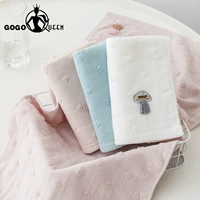 Хлопковое двусторонное марлевое милое трехмерное качественное мягкое полотенце, с вышивкой