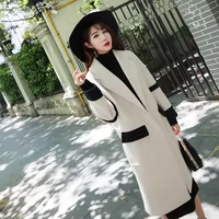 Áo khoác rộng size dài quần dày mùa đông 2019 thu đông mới Áo len nữ thời trang mới của Hàn Quốc - Áo Hàn Quốc áo khoác măng tô nữ dáng dài