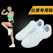 Cổ vũ giày khiêu vũ cạnh tranh thể dục nhịp điệu giày nữ mềm dưới cổ vũ giày thể dục màu trắng giày dành cho người lớn giày khiêu vũ vuông
