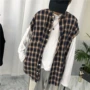 Dongdaemun Quần áo nam Hàn Quốc mua kiểu sống kẻ sọc viền rộng tay áo bat tay áo 190629 - Dệt kim Vest áo len cardigan nam