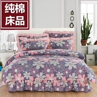 Cotton mùa xuân, mùa hè và mùa thu cotton bed bed ren bed bed bed bốn bộ bộ đồ giường 1,5m1,8 2 m - Váy Petti váy giường khách sạn