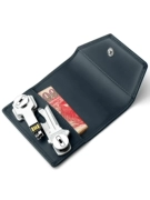 Đức hiện đại túi da khóa túi lưu trữ ví nam nữ một loại kéo khóa dung lượng lớn túi đơn giản - Ví / chủ thẻ