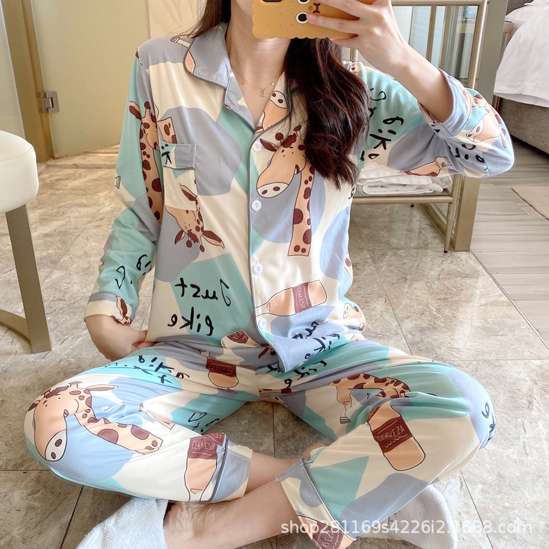 Graffiti DeerpyjamasladiesNightwearWomenPajamassetPijamasSolid