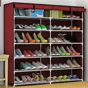 Lắp ráp tủ giày đơn giản giá giày hai mặt hai cửa sử dụng kiểu vườn theo phong cách châu Âu giá giày stereo loại phân vùng tủ giày