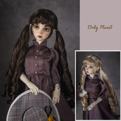 taobao agent Dolly Planet BJD/Xiaobu imitation horse-haired wig pork intestine roll/double ponytail long hair QQ-97