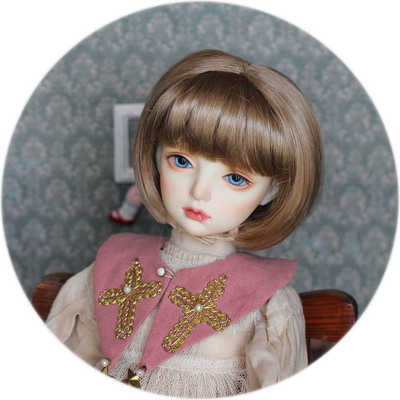taobao agent [QQ wig] BJD MSD doll imitation horse -haired wig 4 -point innocent college short hair