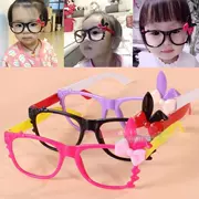 2019 tai thỏ nơ phim hoạt hình trẻ em kính khung kẹo màu bé trai và bé gái không có ống kính khuyến mãi khung - Kính