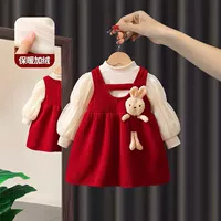 Платье без рукавов, комплект, пуховик, детский флисовый наряд маленькой принцессы, 2022, популярно в интернете, в западном стиле