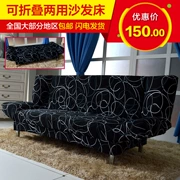 Đơn giản sofa căn hộ nhỏ trải giường đôi sofa có thể gập lại lười biếng sofa vải sofa giường 1,8 m ba - Ghế sô pha