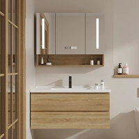 Tủ phòng tắm tối giản hiện đại của Bắc Âu Tủ gỗ rắn tủ treo Tủ phòng tắm Nội các Tủ Gương Rửa mặt gương lavabo đẹp tủ gương treo tường