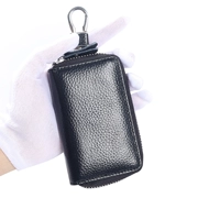 Túi chìa khóa xe nam da dây kéo của nam giới túi chìa khóa da đa chức năng eo khóa túi chìa khóa sáng tạo gói thẻ nữ