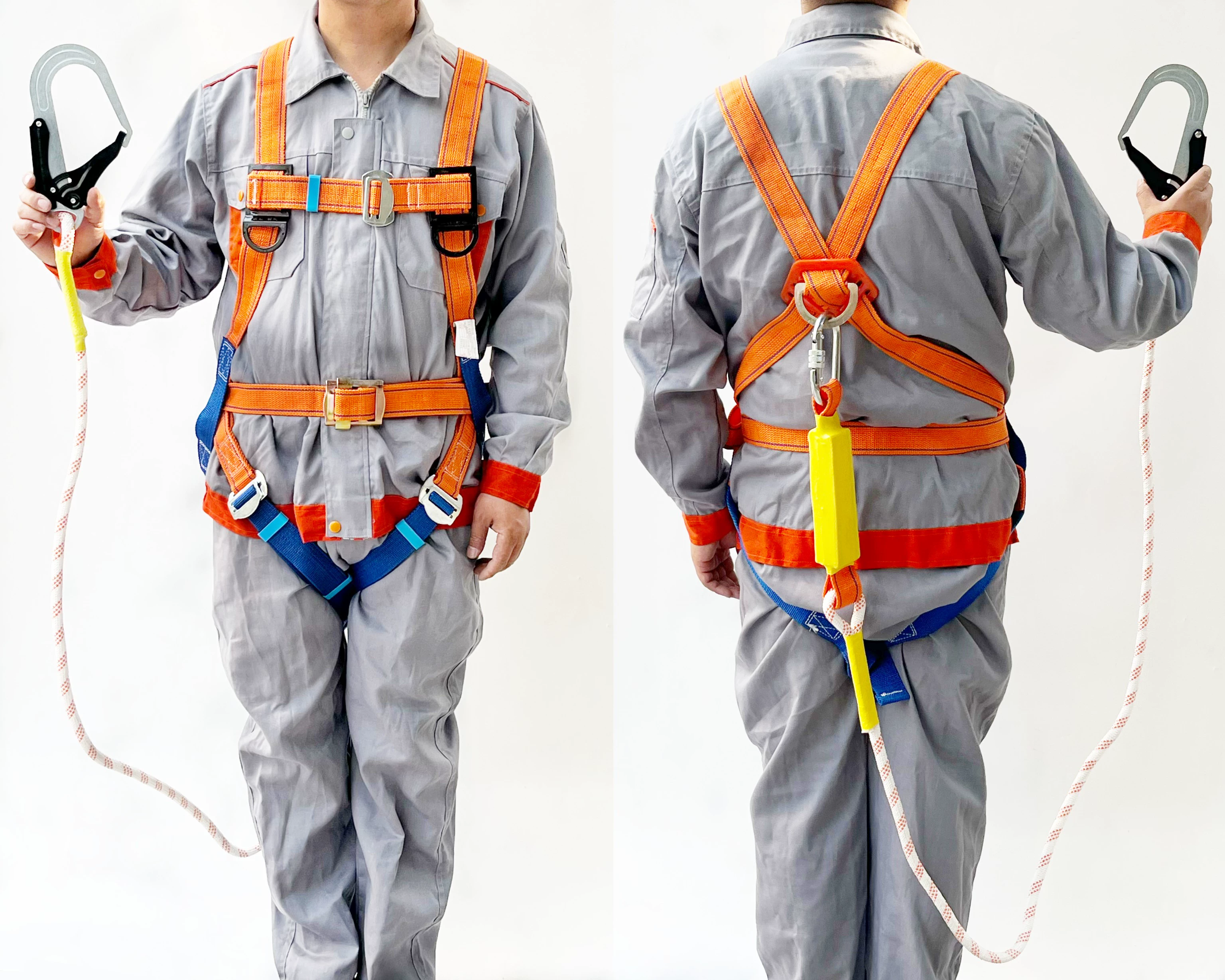 Đai an toàn phong cách châu Âu dây đai an toàn toàn thân năm điểm toàn thân ở độ cao cao móc đôi túi đệm đai an toàn dây an toàn leo trụ điện 