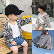 Chen Chen Ma baby boy quần áo trẻ em chống nắng quần áo siêu mỏng thoáng khí hoang dã bé điều hòa không khí cardigan bé sọc áo