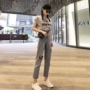 2018 nữ mùa hè mới Hàn Quốc phiên bản của hoang dã retro chic thời trang phù hợp với là mỏng T-Shirt thẳng chín điểm jeans triều đồ bộ đẹp