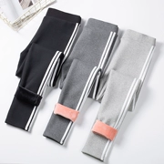 Mới mùa thu và mùa đông hai bên trắng bó sát gầy gò cao eo thon phần cộng với quần legging cotton thể thao dày