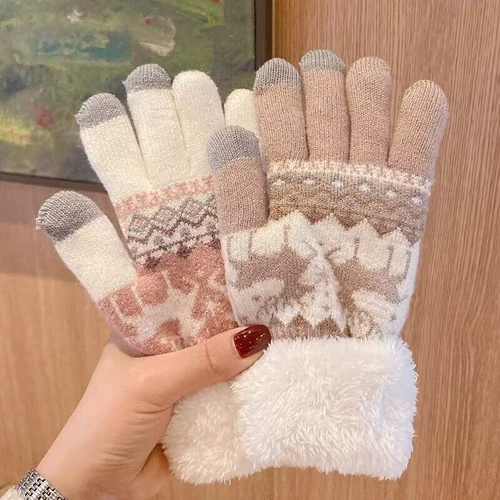 Брендовые милые утепленные перчатки, в корейском стиле