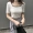 Mùa hè 2019 mới thon gọn màu rắn dệt kim ngắn tay áo thun nữ bó sát phần ngắn áo thun mỏng sang trọng - Áo phông
