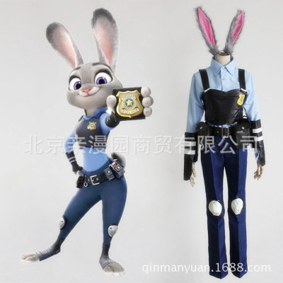 taobao agent Crazy Animal City Rabbit Judy Cosplay clothing performed police uniform+tail+ears+accessories
