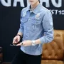 Áo khoác denim nam mùa xuân và thu đông 2018 áo khoác nam Slim áo mùa thu denim quần áo lỗ giản dị áo khoác nỉ