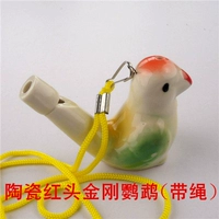 Керамическая красно -голова с водяной птицей ара (с веревкой)