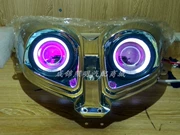 Xe máy Falcon R9 sửa đổi đèn xenon mắt thiên thần đôi ống kính quỷ lắp ráp đèn pha