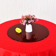 Bàn ăn kính cường lực tròn màu nâu tùy chỉnh bàn tròn mặt bàn cà phê mặt bàn tròn lớn bàn nhà TV - Bàn