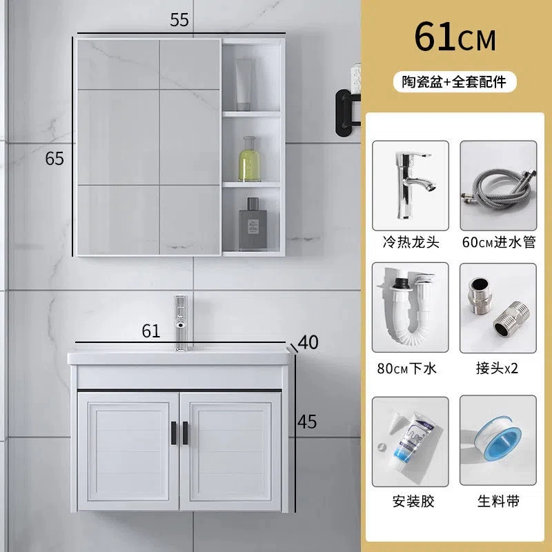 Tủ phòng tắm tối giản hiện đại nhà vệ sinh chậu rửa tủ kết hợp gốm tích hợp chậu rửa chậu rửa tủ gương tủ tủ gương trong phòng tắm tủ gương trong phòng tắm 