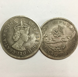 1959 Baimu kỷ niệm coin 1 kr. Kỷ niệm bạc coin bạc dollar British nữ hoàng bạc vòng antique coin bộ sưu tập đồng xu