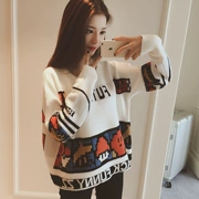Phụ nữ mang thai áo len mùa đông thời trang ngắn mùa thu và mùa đông áo sơ mi dài tay đa năng Phiên bản Hàn Quốc của áo thun nữ rộng rãi