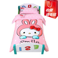 Mẫu giáo chăn ba mảnh bông lõi bé nap giường sáu mảnh trẻ em nhập học giường có thể tháo rời