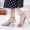 Dép nữ mùa hè 2019 mới giày cao gót cổ tích nhỏ có họa tiết mèo và chuỗi rhinestone với khóa mai màu be - Sandal
