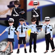 Đồng phục trẻ em nhỏ trang phục cảnh sát giao thông nhỏ trang phục sân khấu mẫu giáo nhiếp ảnh nhỏ đồng phục cảnh sát nam và nữ quần áo biểu diễn quần áo