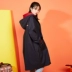Mèo nước sốt tím 2018 mùa thu mới gốc Nhật Bản của phụ nữ coat loose dài trùm đầu áo gió mẫu áo khoác nữ đẹp 2021 Trench Coat