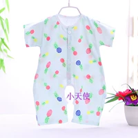 Комбинезон из хлопкового шелка с короткими рукавами ананас