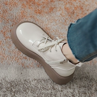 Martens, белые универсальные короткие сапоги в английском стиле на платформе, из натуральной кожи, коллекция 2023, подходят для весны и осени, в британском стиле, очень толстая массивная платформа