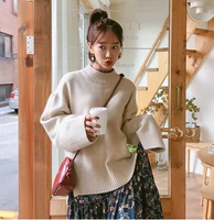 Hàn Quốc mua mùa thu đông 2018 Phụ nữ Hàn Quốc lười biếng lười gió rộng cỡ lớn áo len dài hoang dã - Vòng cổ áo len áo len cardigan