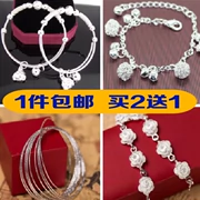 Phiên bản Hàn Quốc của vòng tay bạc với vòng tay chuông đeo vòng tay không gây dị ứng màu sắc vòng tay bạc nữ gửi chân cho bạn gái