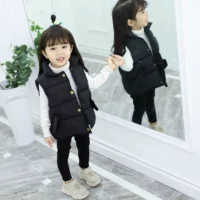 Áo vest bé gái mùa thu và mùa đông ấm áp cho bé trai cổ áo xuống túi lót cotton dày lên phiên bản Hàn Quốc của bé gái mặc quần áo trẻ em nam