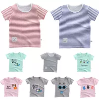 Trẻ em mùa hè ngắn tay T-Shirt bé cotton nửa tay áo sơ mi bé 0-6 tuổi nam giới và phụ nữ bé mỏng quần áo trẻ em quần áo trẻ em