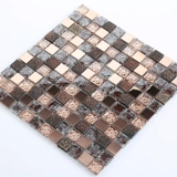 Стеклянная металлическая мозаика из нержавеющей стали на стену, зеркальный эффект