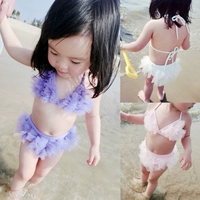 Bé áo tắm cô gái bé sexy bikini trẻ em đồ bơi trẻ em 1-2-3 tuổi áo tắm 2018 mới bikini cồ tròn hở lưng