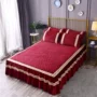 Pha lê nhung mền độn đệm chân giường trải giường màu đơn giản phương pháp nhung ấm 1.5 1.8m có thể kết hợp bốn bộ - Váy Petti ga giường viền họa tiết