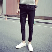 Chín quần của nam giới thường quần mỏng chân quần xu hướng của nam giới Hàn Quốc phiên bản của tự trồng phù hợp với quần Harlan quần mùa hè ăn mặc quần áo nam hàng hiệu
