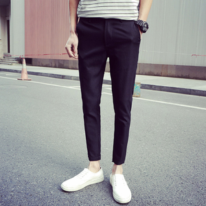 Chín quần của nam giới thường quần mỏng chân quần xu hướng của nam giới Hàn Quốc phiên bản của tự trồng phù hợp với quần Harlan quần mùa hè ăn mặc