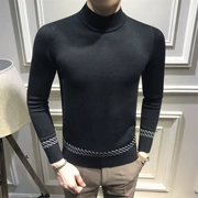 Áo len nửa cổ đông thu đông phiên bản Hàn Quốc của giới trẻ thanh mảnh màu sắc phù hợp với áo len giản dị xu hướng áo len hoang dã đẹp trai