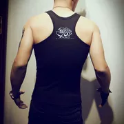 2018 người đàn ông mới của vòng cổ in ấn I-hình mồ hôi vest mùa hè phần mỏng áo căng chặt chẽ thanh niên thể thao
